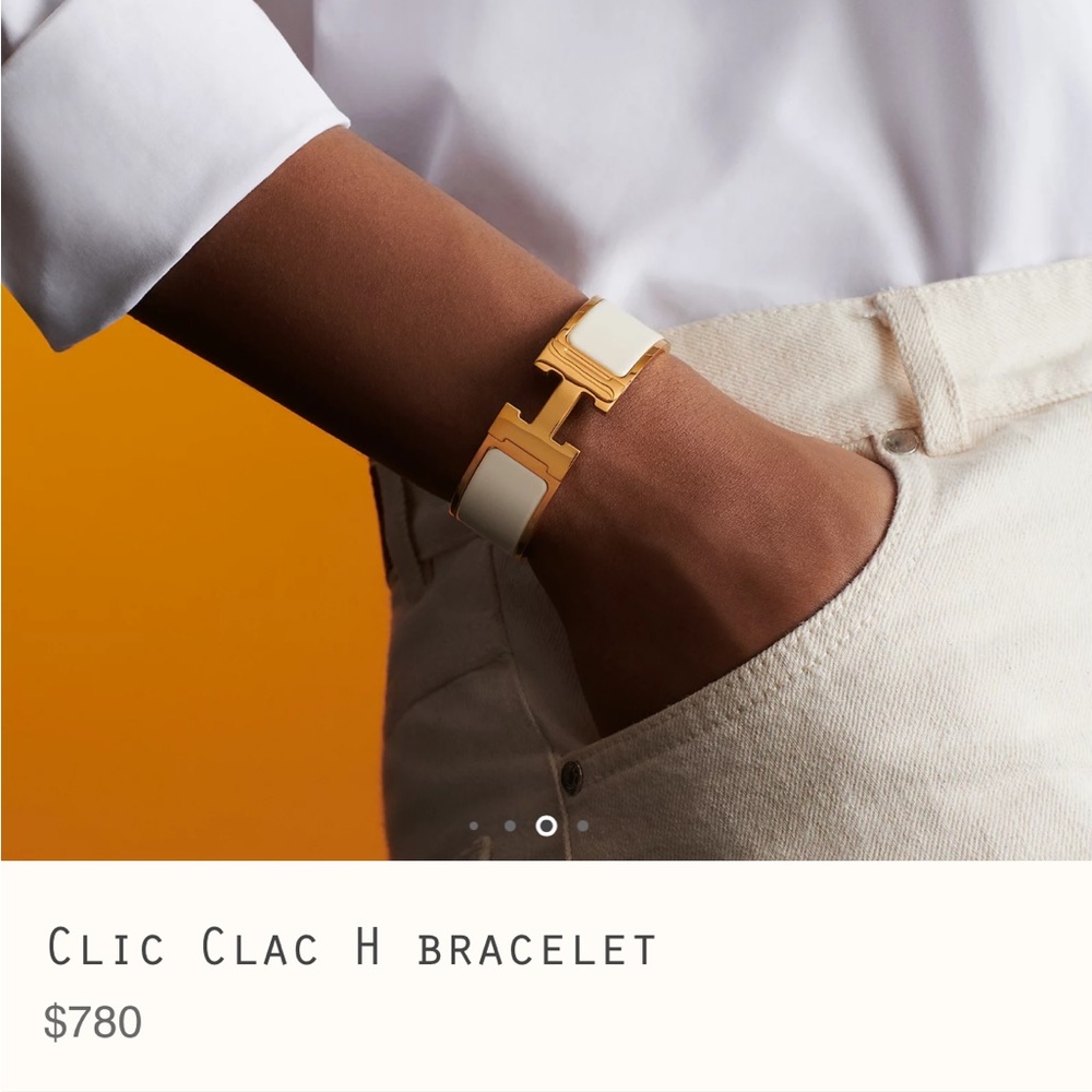 Hermes clic clac H bracelet white gold